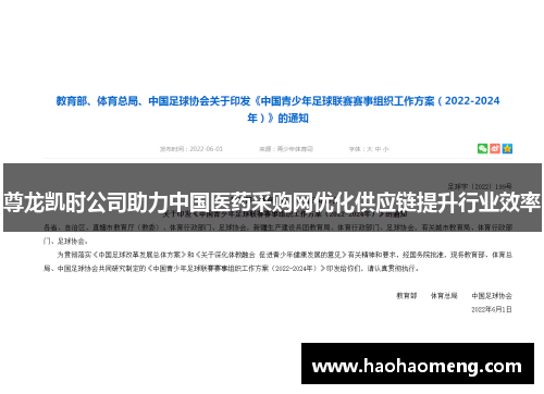 尊龙凯时公司助力中国医药采购网优化供应链提升行业效率